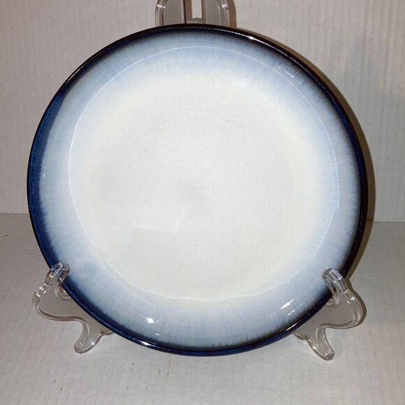 Concepts Eggplant Salad Plate White with Blue Rim by SANGO 8.25 inch Diameter - Picture 2 of 8